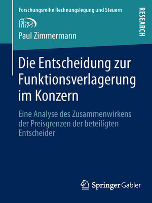 cover image of Die Entscheidung zur Funktionsverlagerung im Konzern